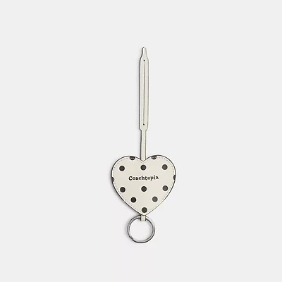 Heart Bag Charm With Key Ring In Upcrafted Leather