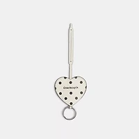 Heart Bag Charm With Key Ring In Upcrafted Leather