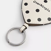 Heart Bag Charm With Key Ring In Upcrafted Leather