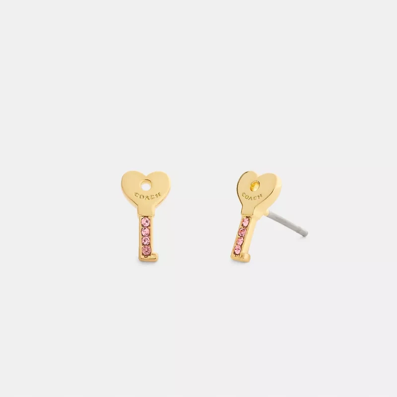 Pavé Key Stud Earrings