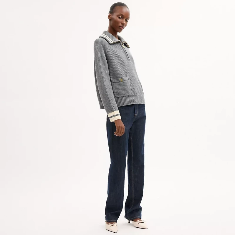 Heritage C Quarter Zip Knit Polo