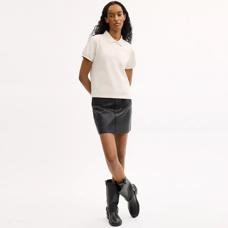 Coach Script Shrunken Polo Organic Cotton