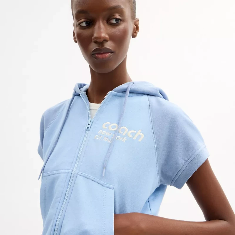Short Sleeve Shrunken Hoodie Organic Cotton