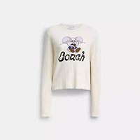 Coach | Brain Dead Kachi Mouse Graphic Long Sleeve Pointelle Top
