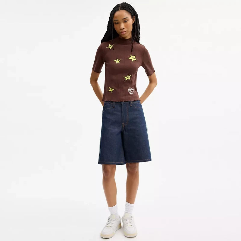Coach | Brain Dead Graphic Pointelle Mockneck Top