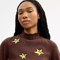 Coach | Brain Dead Graphic Pointelle Mockneck Top