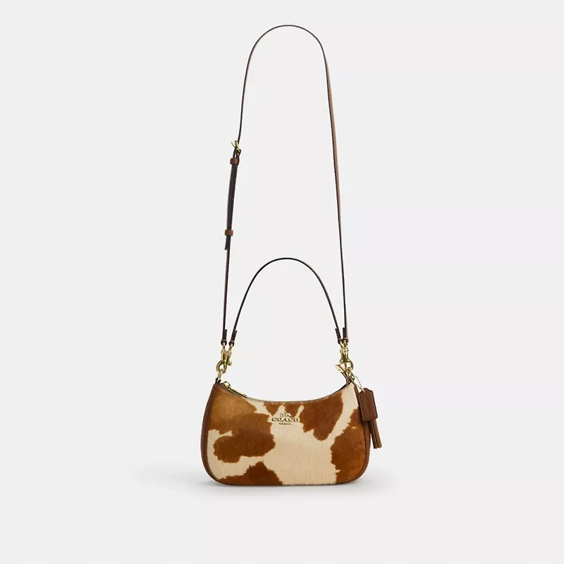 Teri Shoulder Bag In Haircalf With Cow Print