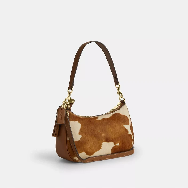 Teri Shoulder Bag In Haircalf With Cow Print