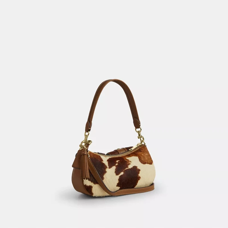 Ashton Shoulder Bag In Haircalf With Cow Print