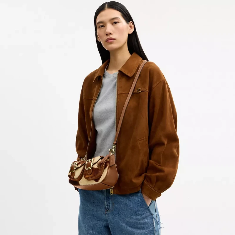 Ashton Shoulder Bag In Haircalf With Cow Print