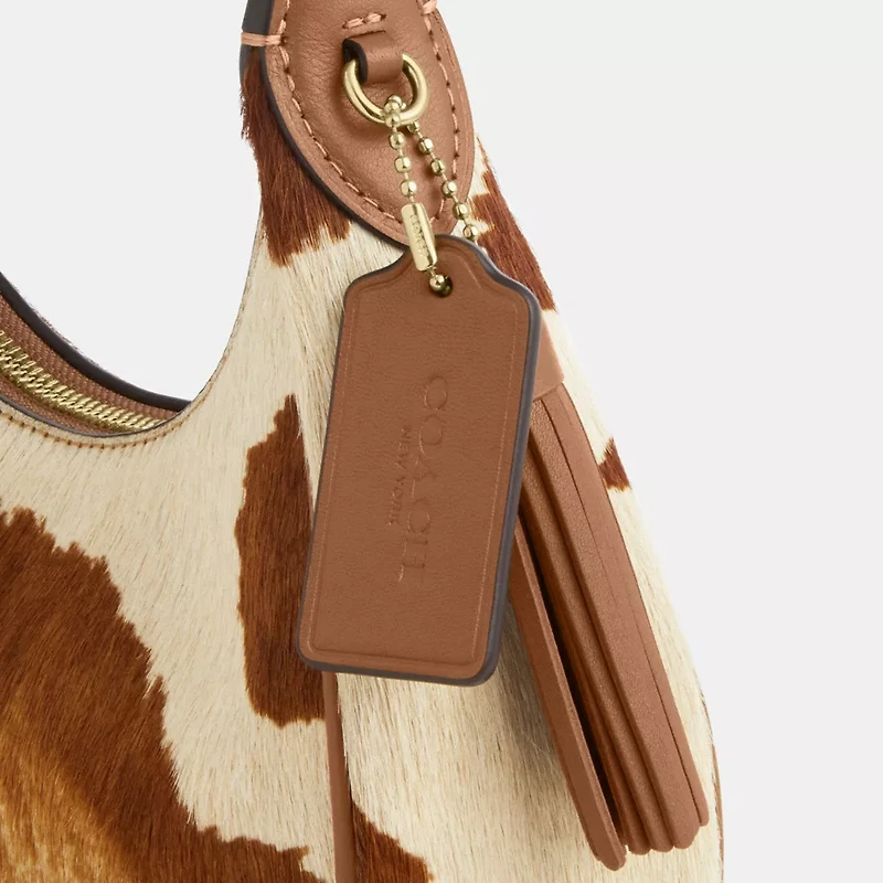 Emily Shoulder Bag In Haircalf With Cow Print