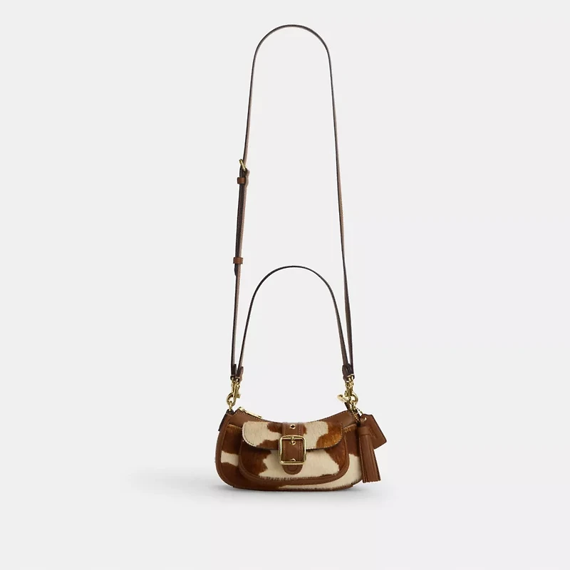 Ashton Mini Shoulder Bag In Haircalf With Cow Print