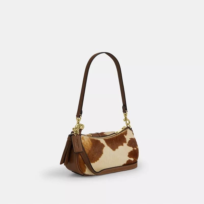 Ashton Mini Shoulder Bag In Haircalf With Cow Print