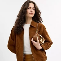 Ashton Mini Shoulder Bag In Haircalf With Cow Print