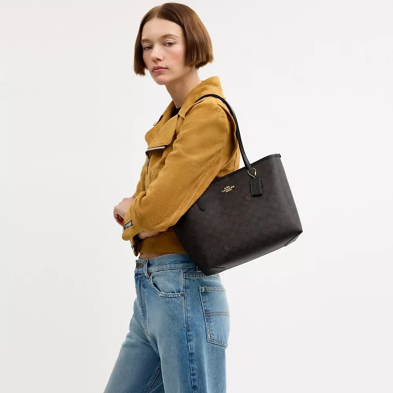 Medium City Tote Bag Signature Canvas
