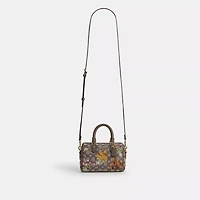 Mini Rowan Crossbody Bag In Signature Jacquard With Floral Embroidery