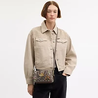 Mini Rowan Crossbody Bag In Signature Jacquard With Floral Embroidery