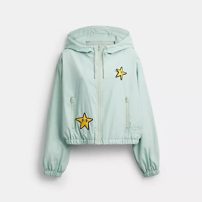 Coach | Brain Dead Star Cropped Windbreaker In Recycled Polyamide