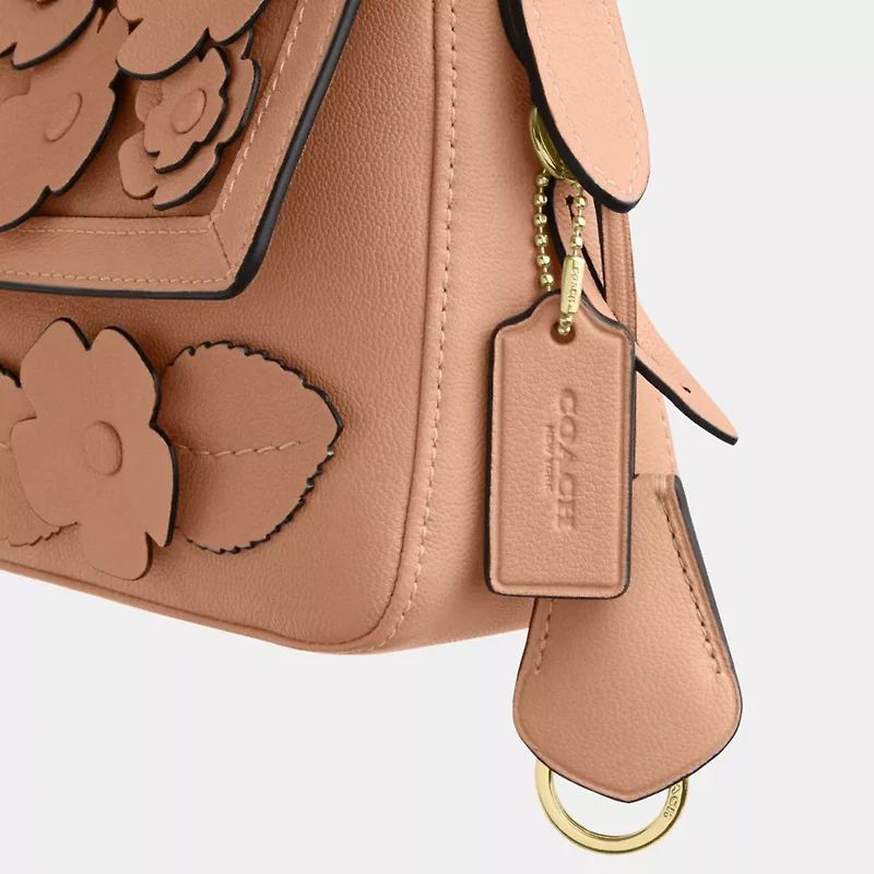 Etta Small Flap Shoulder Bag With Floral Applique