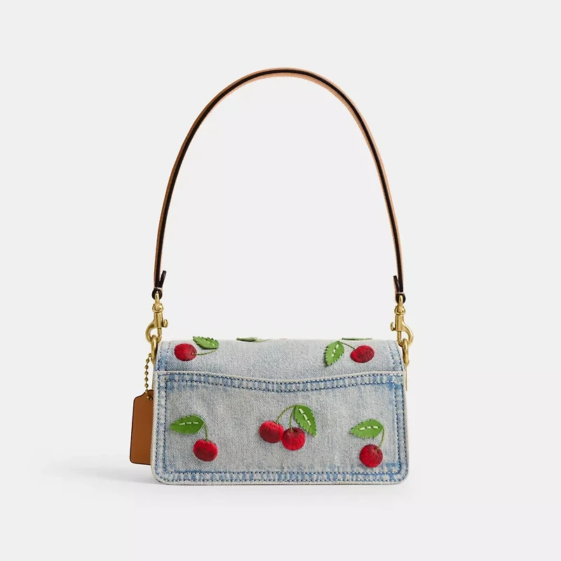 Tabby Shoulder Bag 20 With Cherry Embroidery