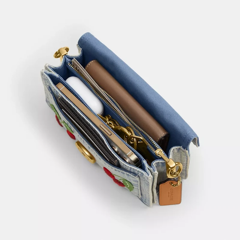 Tabby Shoulder Bag 20 With Cherry Embroidery