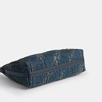 Juliet Shoulder Bag 25 In Regenerative Cotton Denim With Quilting