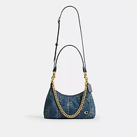 Juliet Shoulder Bag 25 In Regenerative Cotton Denim With Quilting