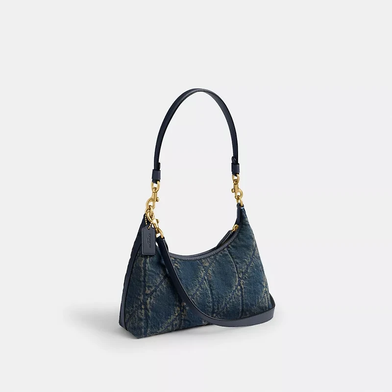 Juliet Shoulder Bag 25 In Regenerative Cotton Denim With Quilting