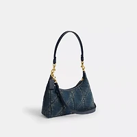 Juliet Shoulder Bag 25 In Regenerative Cotton Denim With Quilting