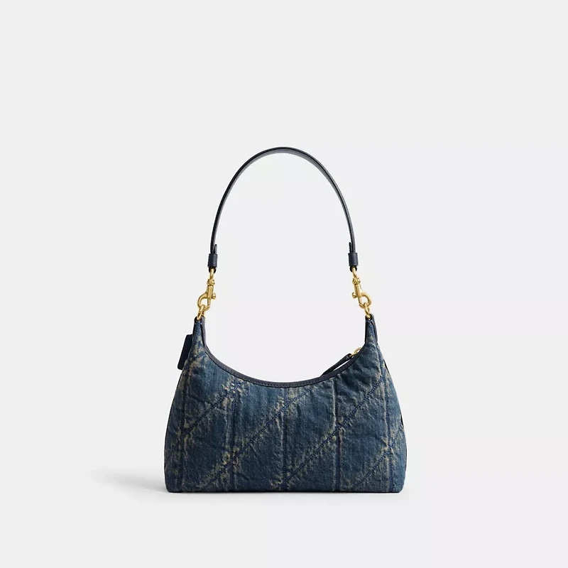 Juliet Shoulder Bag 25 In Regenerative Cotton Denim With Quilting