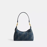 Juliet Shoulder Bag 25 In Regenerative Cotton Denim With Quilting