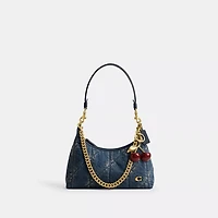 Juliet Shoulder Bag 25 In Regenerative Cotton Denim With Quilting