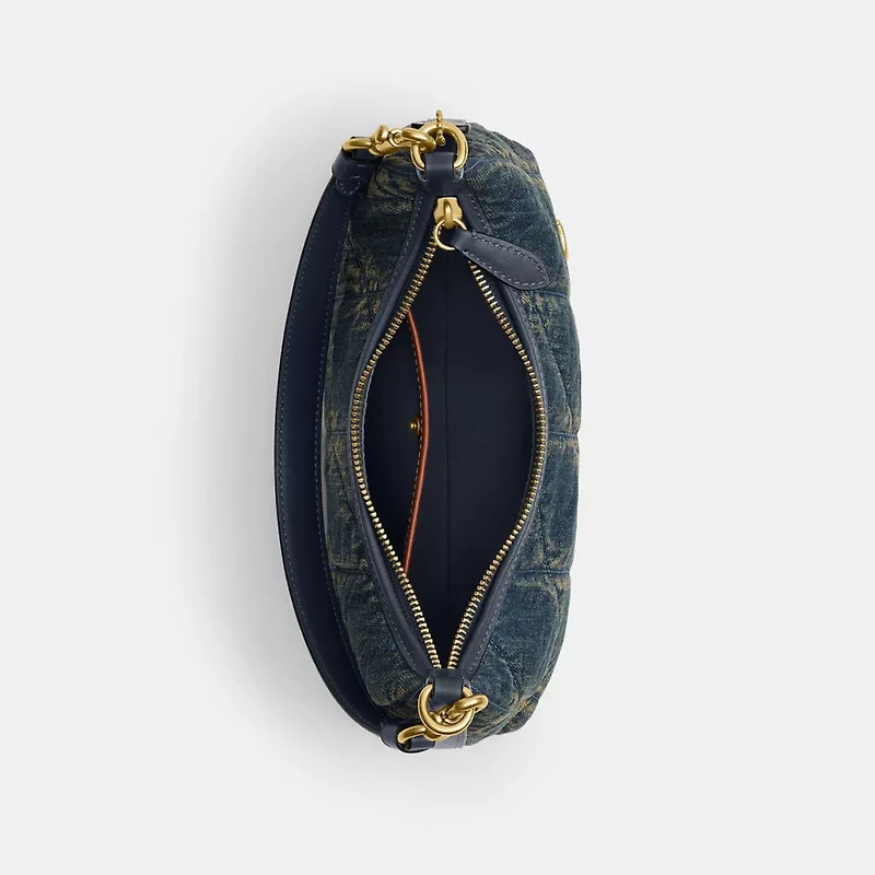 Juliet Shoulder Bag 25 In Regenerative Cotton Denim With Quilting