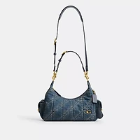 Pocket Juliet Bag 30 In Regenerative Cotton Denim With Quilting