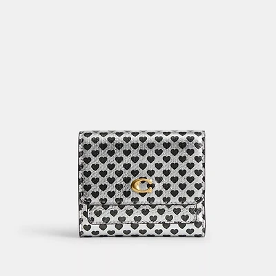 Mila Small Flap Wallet With Heart Print