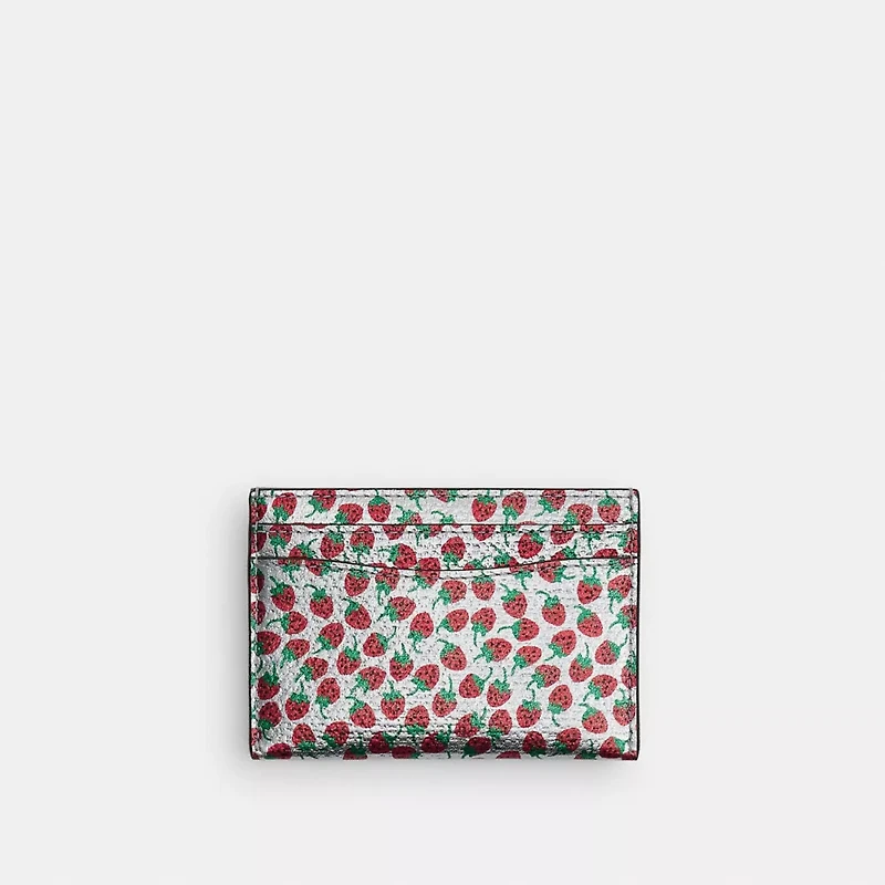 Essential Card Case With Strawberry Print