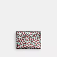 Essential Card Case With Strawberry Print