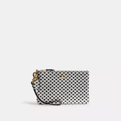 Essential Small Wristlet With Heart Print