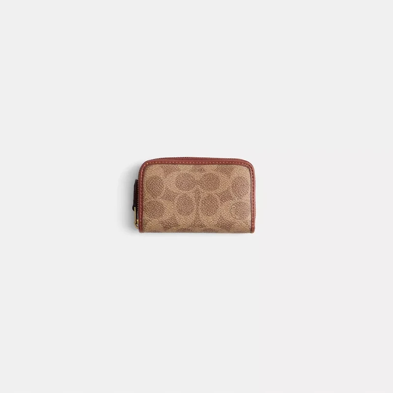 Restored Small Zip Around Card Case In Signature Canvas