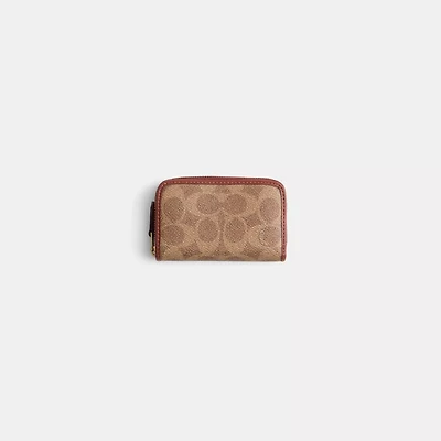 Restored Small Zip Around Card Case In Signature Canvas
