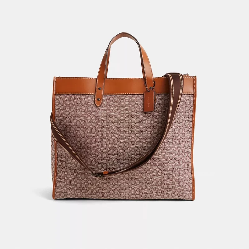 Restored Field Tote Bag 40 In Micro Signature Jacquard