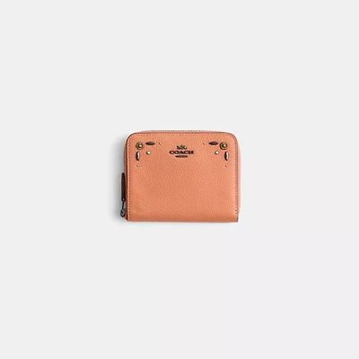 Restored Small Zip Around Wallet With Prairie Rivets Detail
