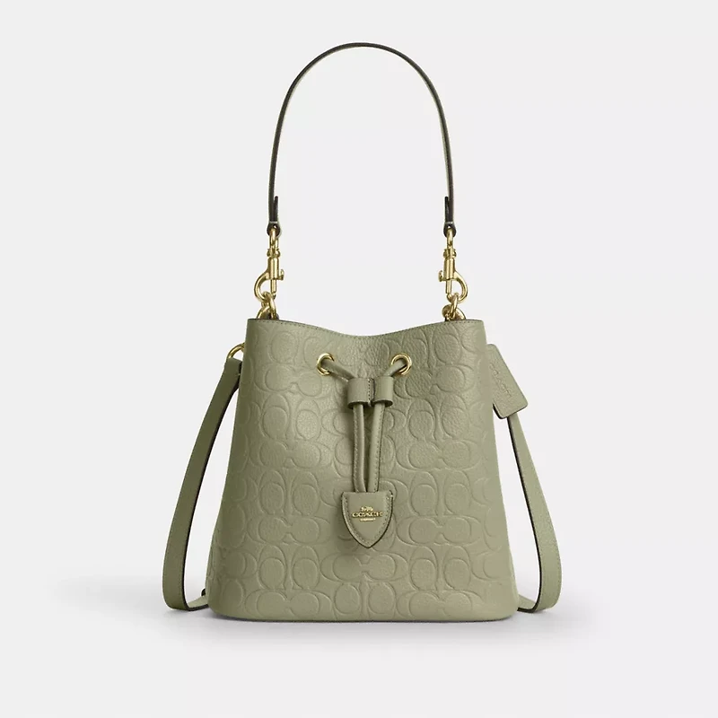 Rowan Bucket Bag In Signature Leather
