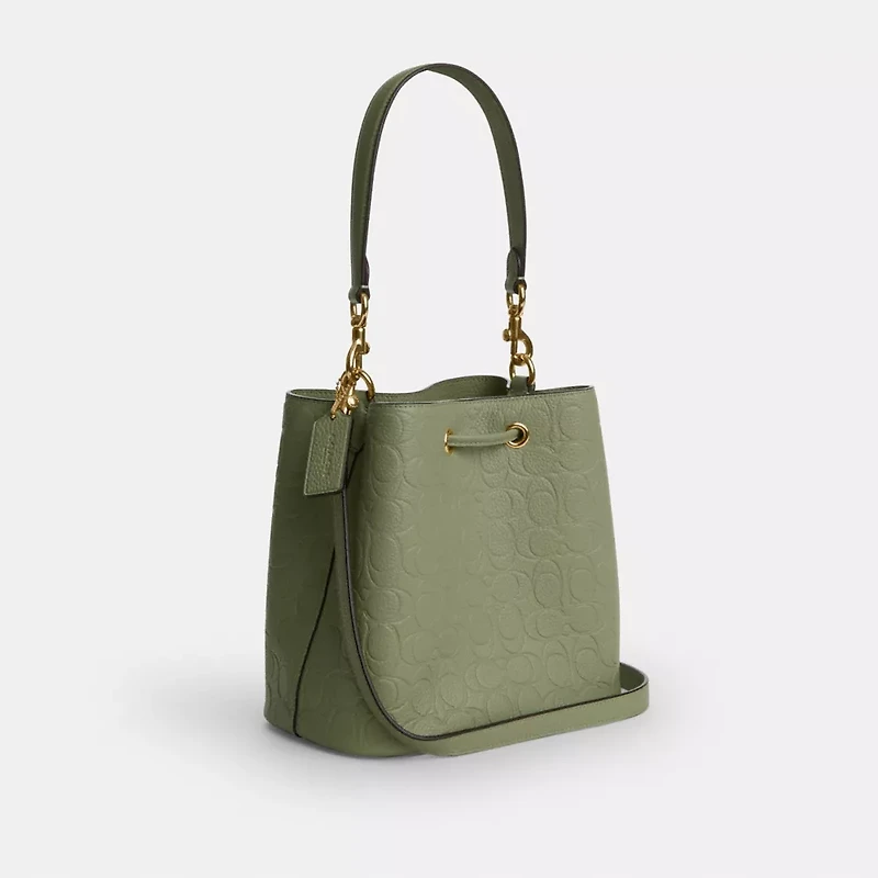 Rowan Bucket Bag In Signature Leather