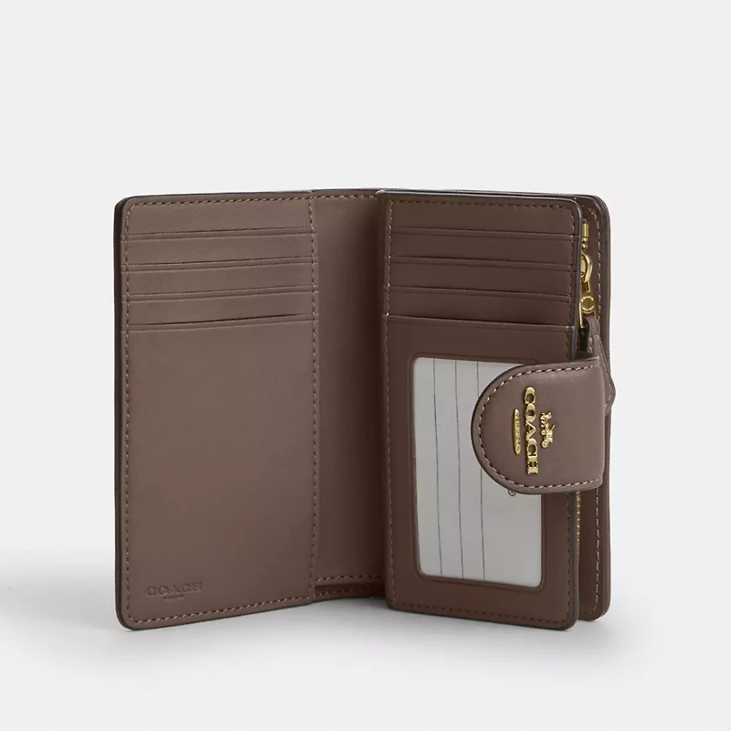 Medium Corner Zip Wallet In Signature Jacquard With Floral Embroidery