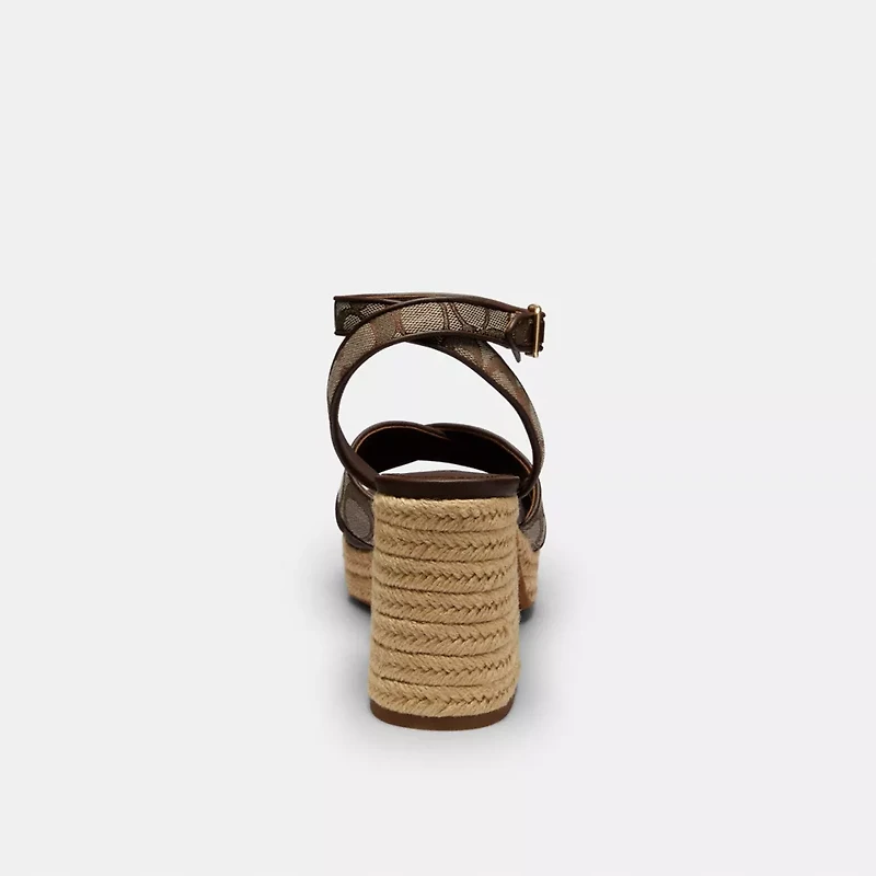 Block Heel Sandal Signature Jacquard
