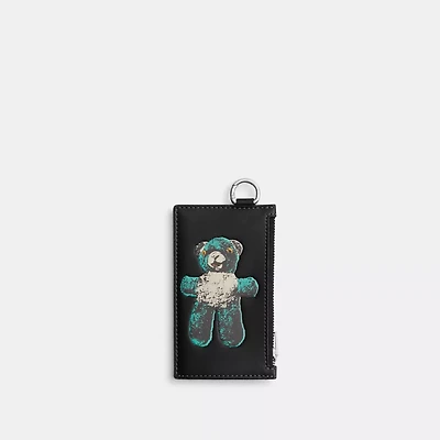 Zip Card Case With Teddy Graphic