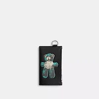 Zip Card Case With Teddy Graphic