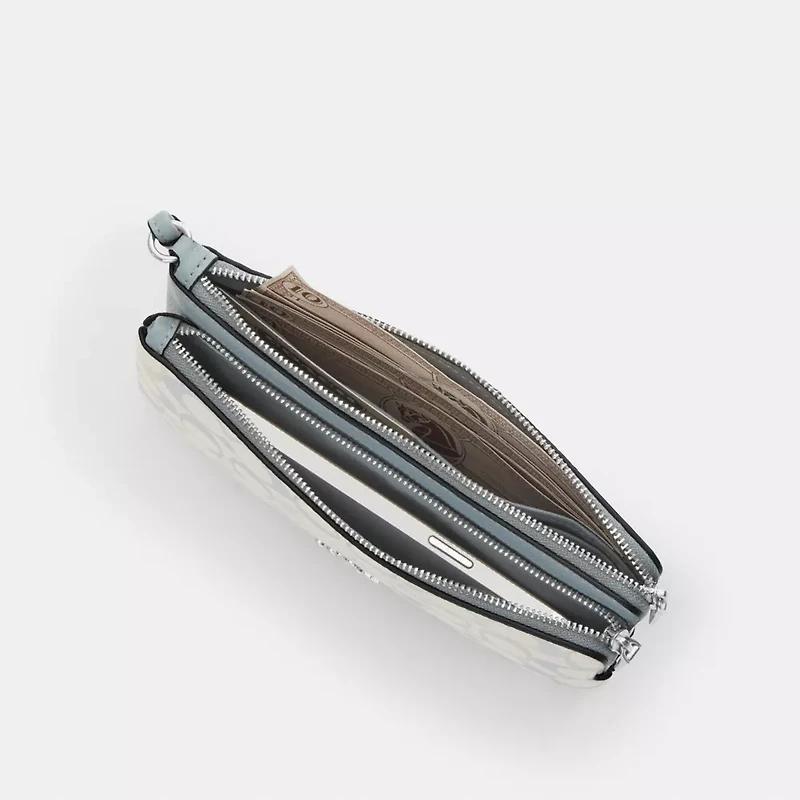 Double Zip Wristlet Signature Canvas