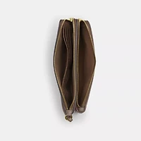 Double Zip Wristlet In Signature Jacquard With Floral Embroidery